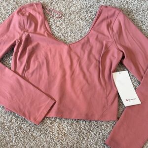 lululemon Align Mauve Long Sleeve Crop Top